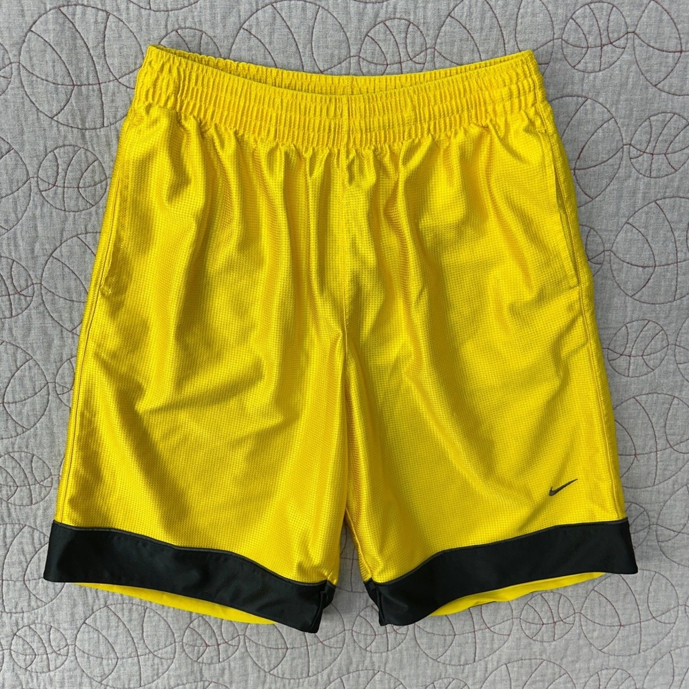 VTG Y2K Nike Basketball Shorts YellowShimmer  Athletic / Mens‎ Medium